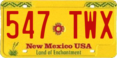 NM license plate 547TWX