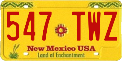NM license plate 547TWZ