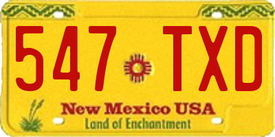 NM license plate 547TXD