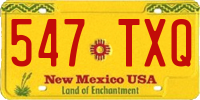 NM license plate 547TXQ