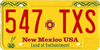 NM license plate 547TXS