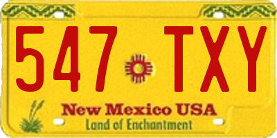 NM license plate 547TXY
