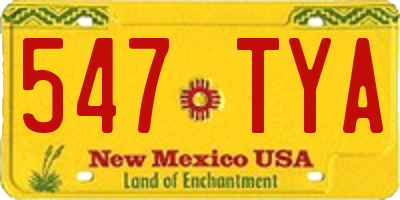 NM license plate 547TYA