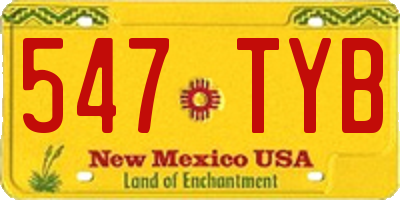 NM license plate 547TYB