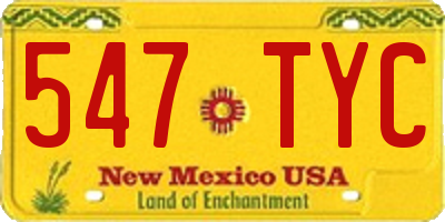 NM license plate 547TYC