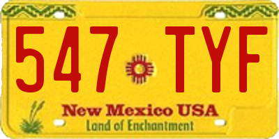 NM license plate 547TYF
