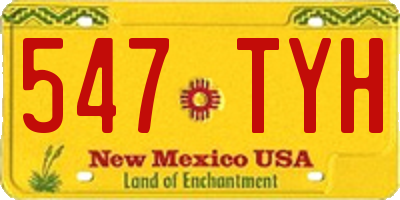 NM license plate 547TYH