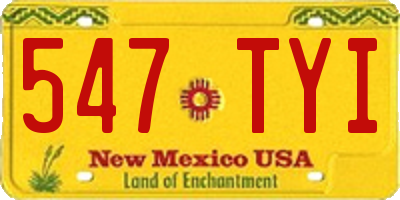 NM license plate 547TYI