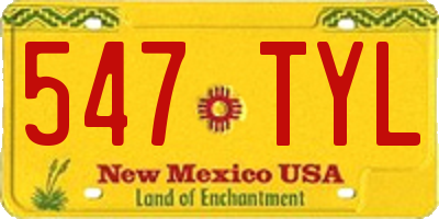 NM license plate 547TYL