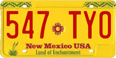 NM license plate 547TYO