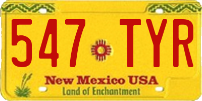 NM license plate 547TYR