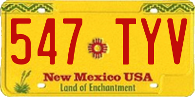 NM license plate 547TYV