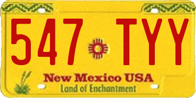 NM license plate 547TYY