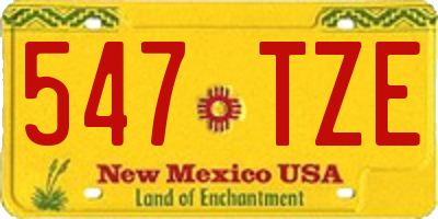 NM license plate 547TZE