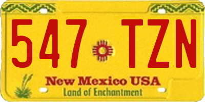 NM license plate 547TZN