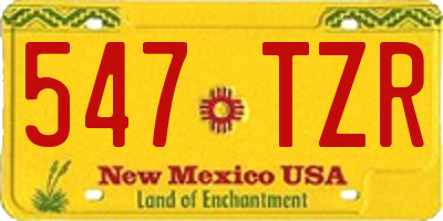 NM license plate 547TZR