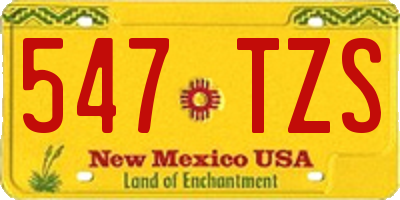 NM license plate 547TZS