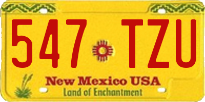 NM license plate 547TZU