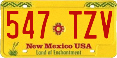 NM license plate 547TZV