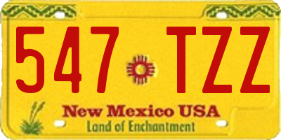 NM license plate 547TZZ