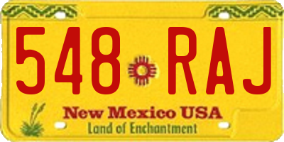 NM license plate 548RAJ