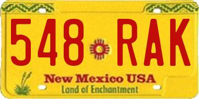 NM license plate 548RAK