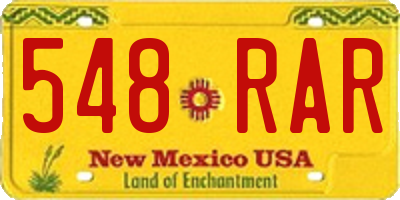 NM license plate 548RAR