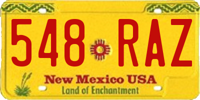 NM license plate 548RAZ