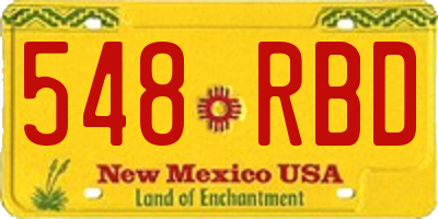 NM license plate 548RBD