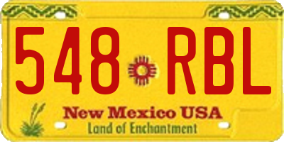 NM license plate 548RBL