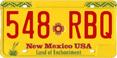 NM license plate 548RBQ
