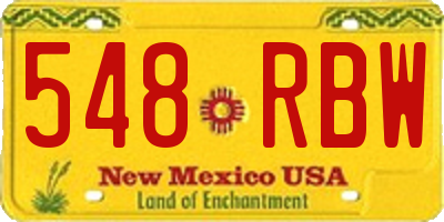 NM license plate 548RBW