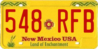 NM license plate 548RFB