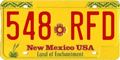 NM license plate 548RFD