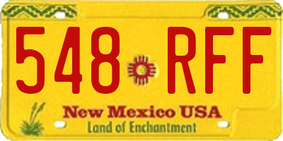 NM license plate 548RFF