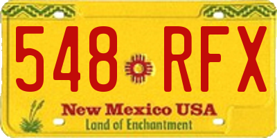 NM license plate 548RFX