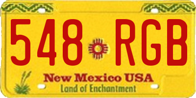 NM license plate 548RGB