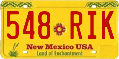 NM license plate 548RIK