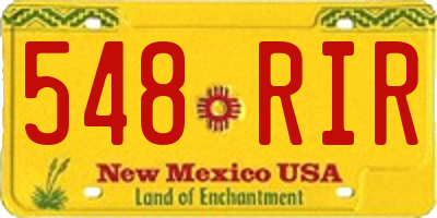 NM license plate 548RIR