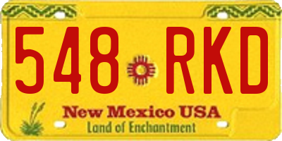NM license plate 548RKD