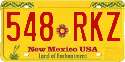 NM license plate 548RKZ