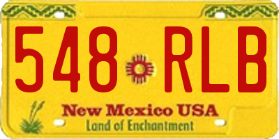 NM license plate 548RLB