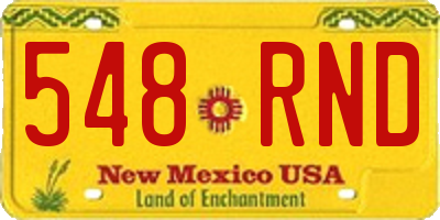 NM license plate 548RND