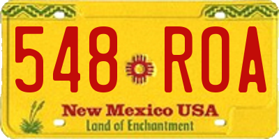 NM license plate 548ROA