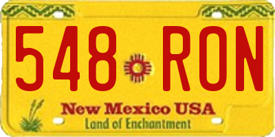 NM license plate 548RON