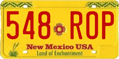 NM license plate 548ROP