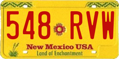 NM license plate 548RVW