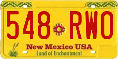 NM license plate 548RWO