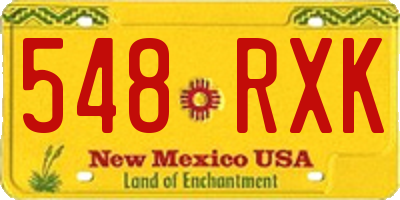 NM license plate 548RXK