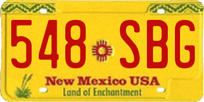 NM license plate 548SBG